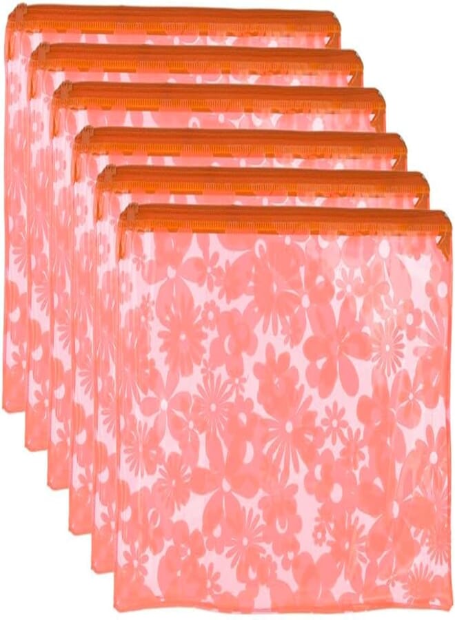 3A B4 Plastic Binder With Zipper 26 * 36 CM Set Of 6 Pieces - Orange NCF